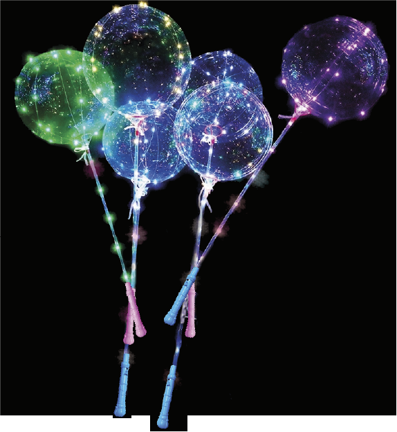 Bubble 20"/  Translúcido e Fio de Led 3m - Colorido com Vareta