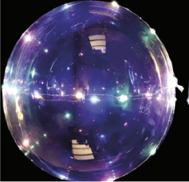 Bubble 20"/  Translúcido e Fio de Led 2m - Colorido