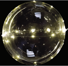 Bubble 20"/  Translúcido e Fio de Led 2m - Dourado