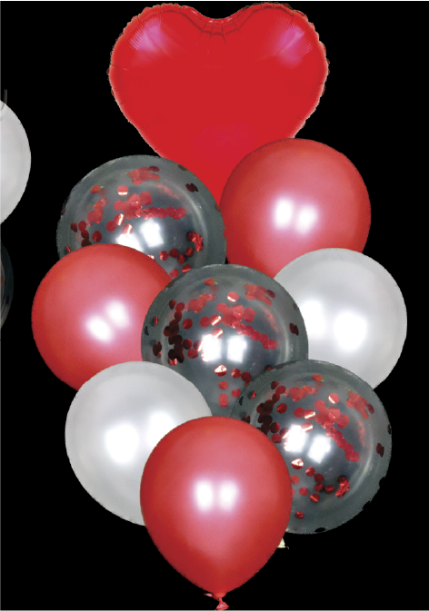 Buquê Coração 9 Pecas - Vemelho