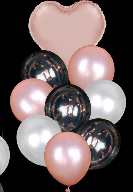 Buquê Coração 9 Pecas - Rosé