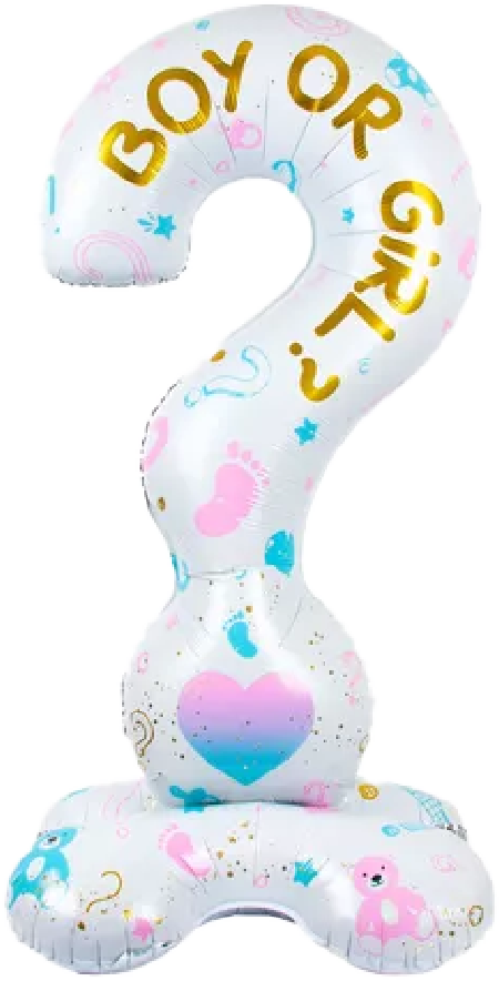 Balão Metalizado Revelação Ponto de  Interrogação 155 x 76cm