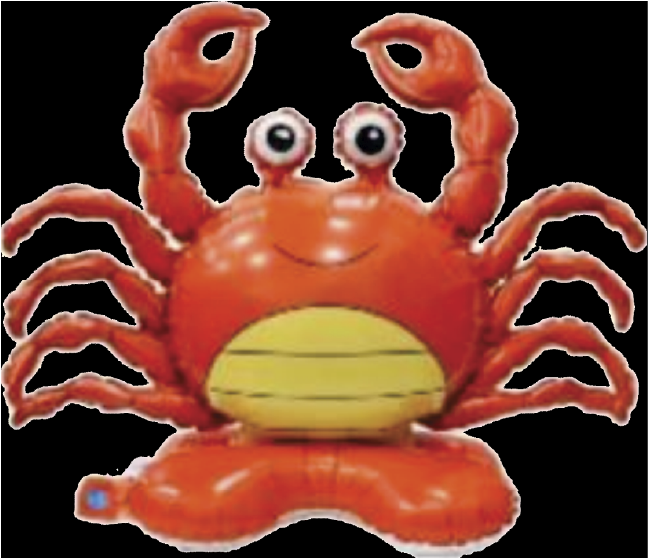  Balão Metalizado Mini Animal C/ Base - Caranguejo - 44X37X16,5CM