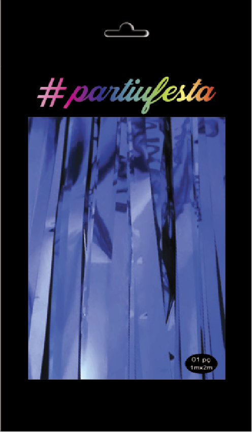 Cortina Metalizada 1x2M - Neon - Azul