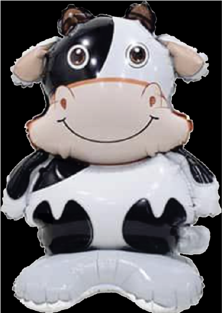  Balão Metalizado Mini Animal C/ Base - Vaca - 41x31CM