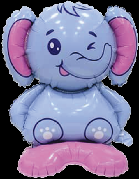  Balão Metalizado Mini Animal C/ Base - Elefante -  40x37CM