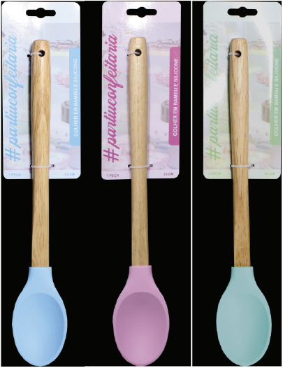 Colher 30cm  Azul - Rosa - Verde