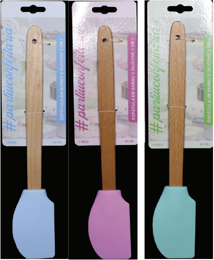 Espátula 2 em 1 30cm  Azul - Rosa - Verde
