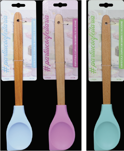 Espátula Curva 30cm  Azul - Rosa - Verde