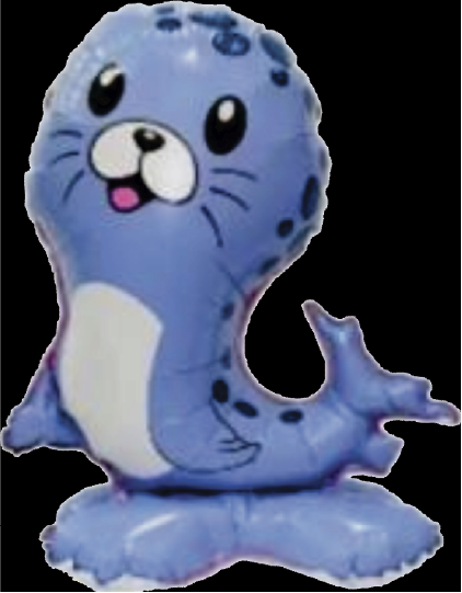  Balão Metalizado Mini Animal C/ Base - Foca -  60X45CM