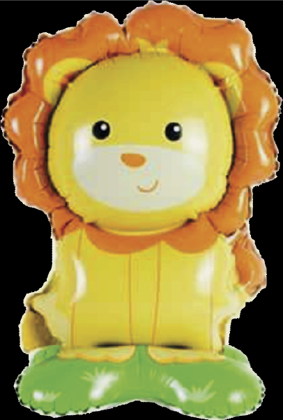  Balão Metalizado Mini Animal C/ Base - Leão -  42x30CM