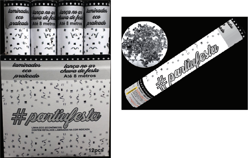 Lança Confete Eco Prata