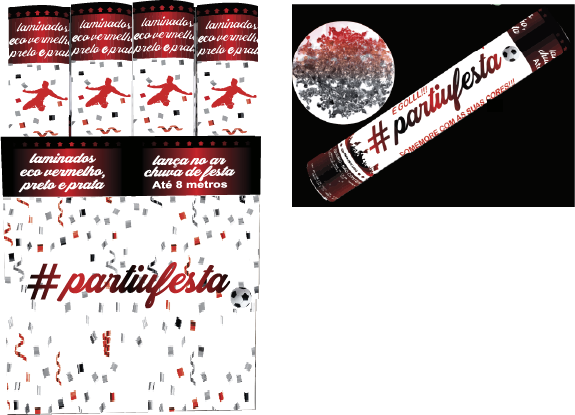 Lança Confete Eco Vermelho - Prata - Preto