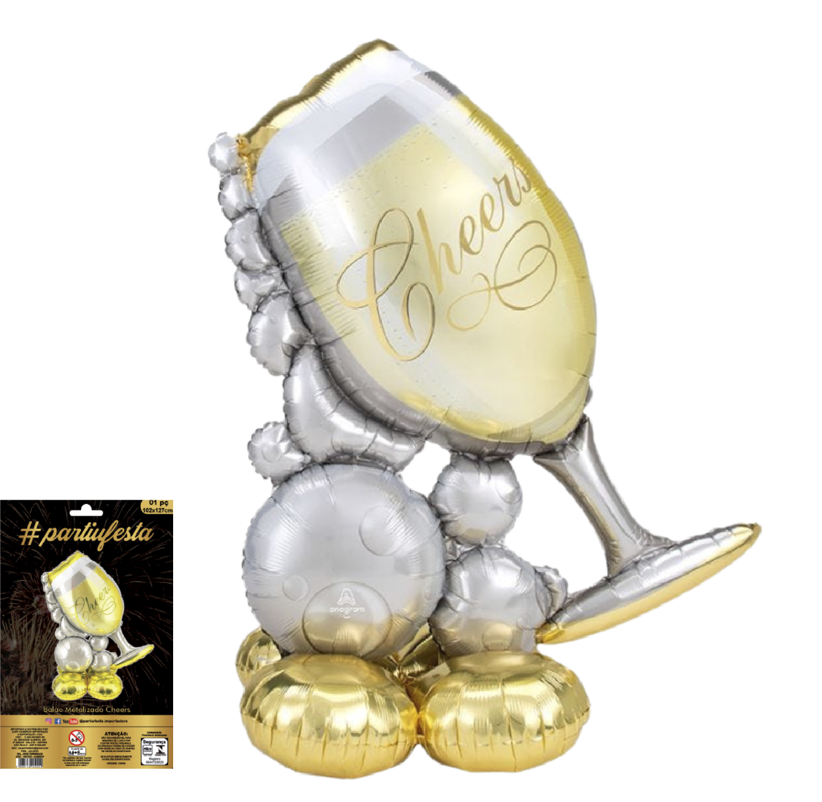 Balão Metalizado Cheers 127x102cm