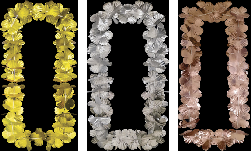 Colar Havaiano Flor Simples 24 Flores - Dourado - Prata - Rosé