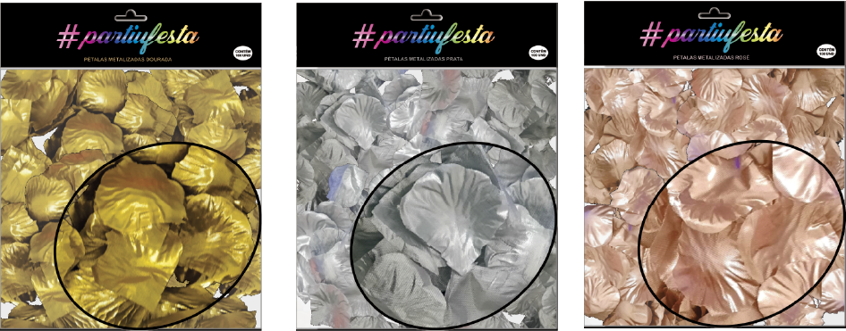 Pétalas Metalizadas 100UND - Dourado - Prata - Rosé
