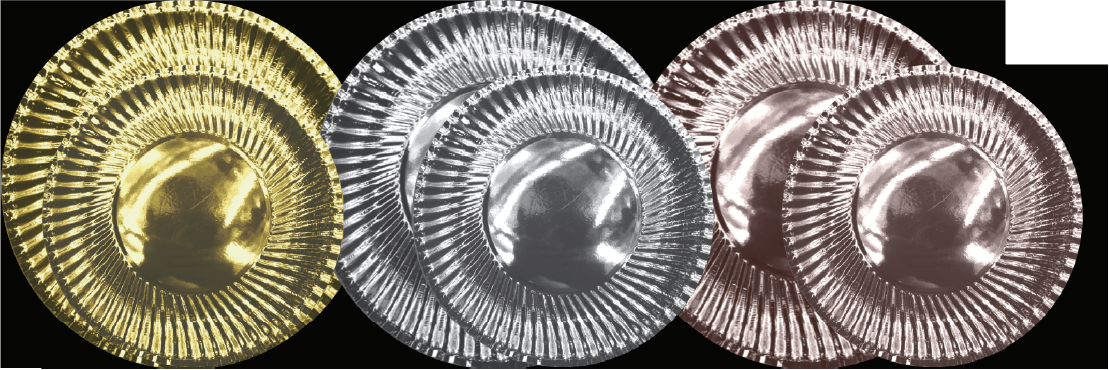 Prato de Papel Metalizado - 9"/ 23cm - 7"/ 18cm